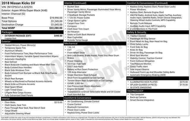 2018 Nissan Kicks SV