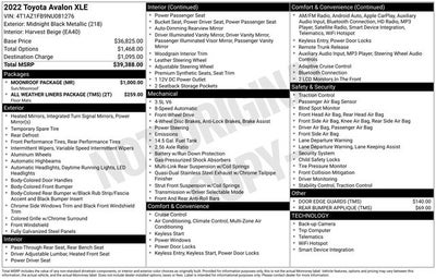 2022 Toyota Avalon XLE