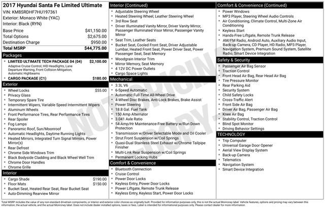 2017 Hyundai Santa Fe Limited Ultimate