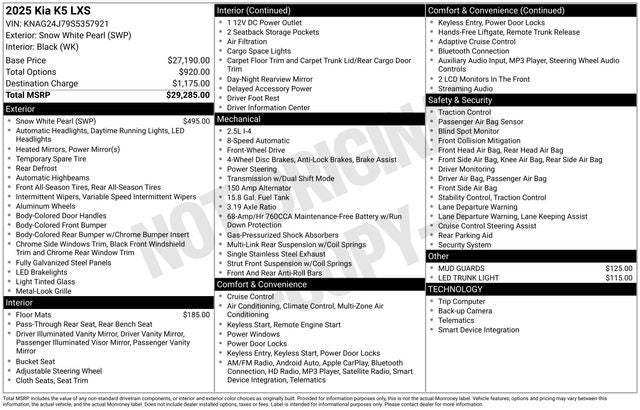 2025 Kia K5 LXS